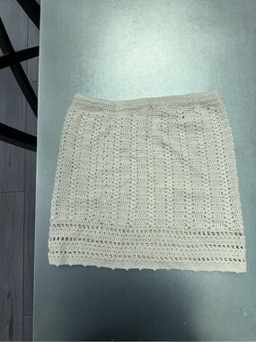PacSun Crocheted Cream Mini Skirt - Women's Summer Knit
